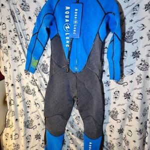 AquaLung Men's 3mm AquaFlex Grey/Blue XXL Wetsuit.w/ Liquid Fusion, X-tend Cuffs